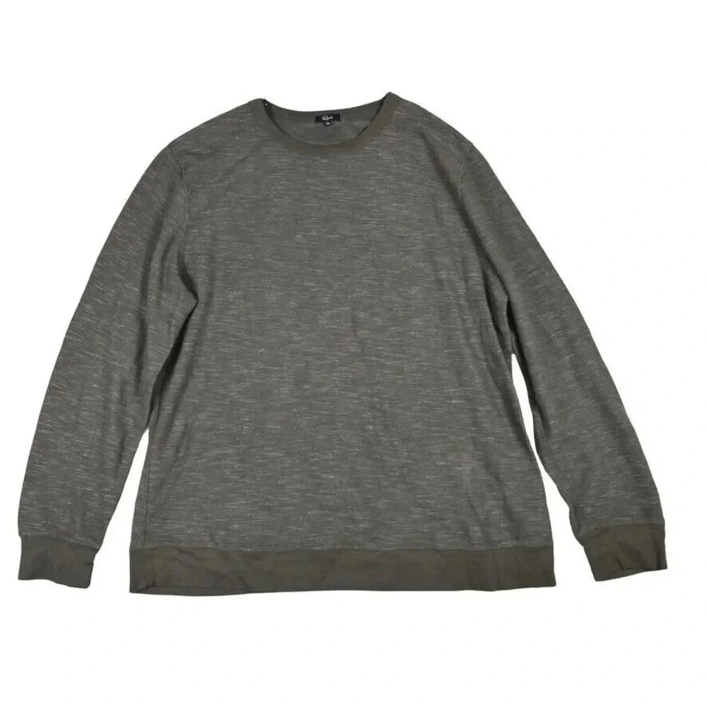 Rails Men's Crewneck Sweater Olive Green Drab Heathered XXL City Casual Beachy